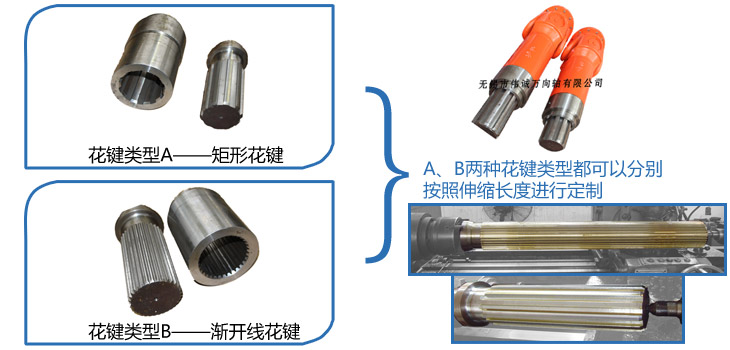 按花键类型和伸缩长度定制